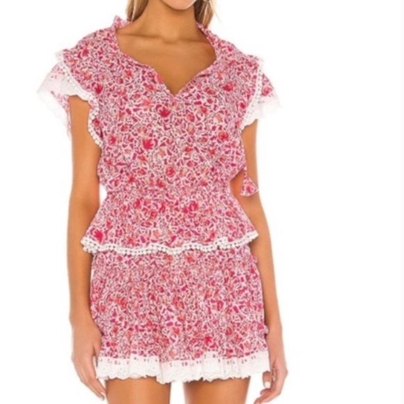 Misa Los Angeles Dresses & Skirts - MISA Lilian Mini Dress in Pink with Ruffles Size M
